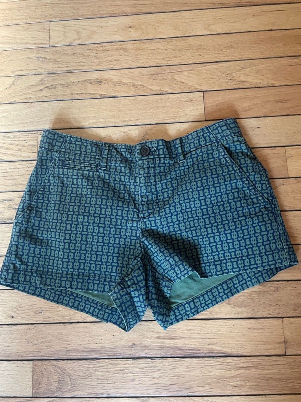 GAP Green Patterned High Waist Women's Shorts